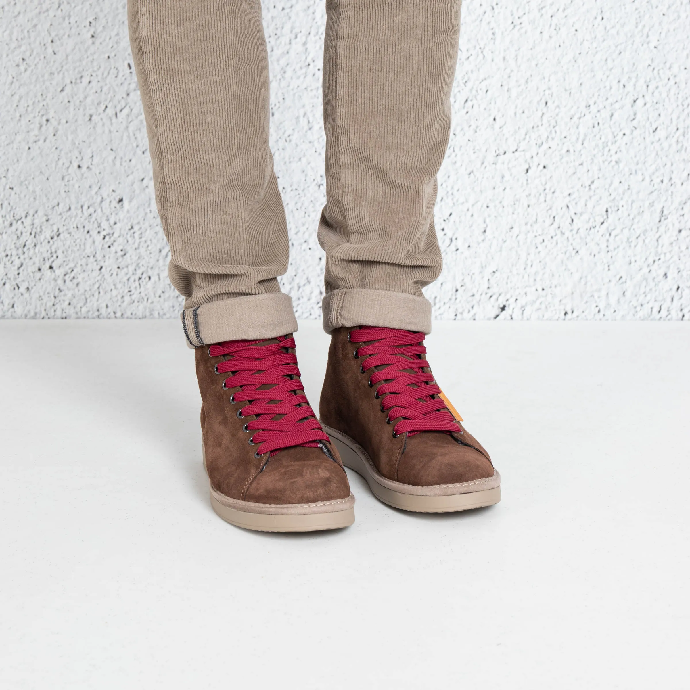 Panchic Scarpa Ankle Boot Suede Rosso Uomo