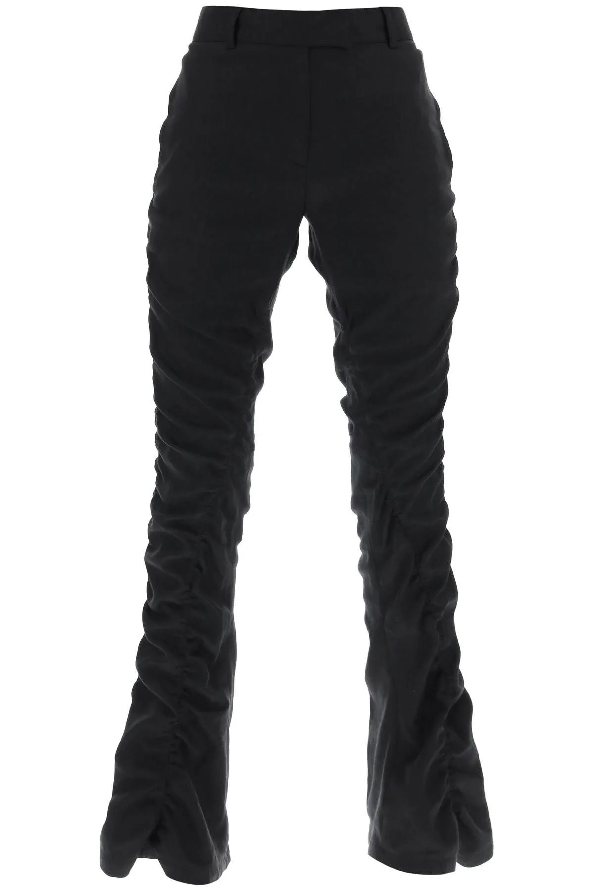 Pantaloni arricciati in misto lino