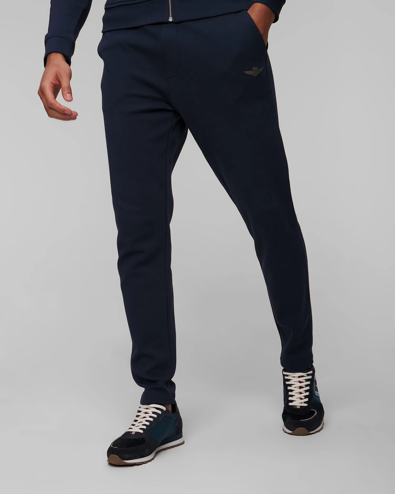 Pantaloni blu scuro da tuta da uomo Aeronautica Militare 241pf927p329-8347