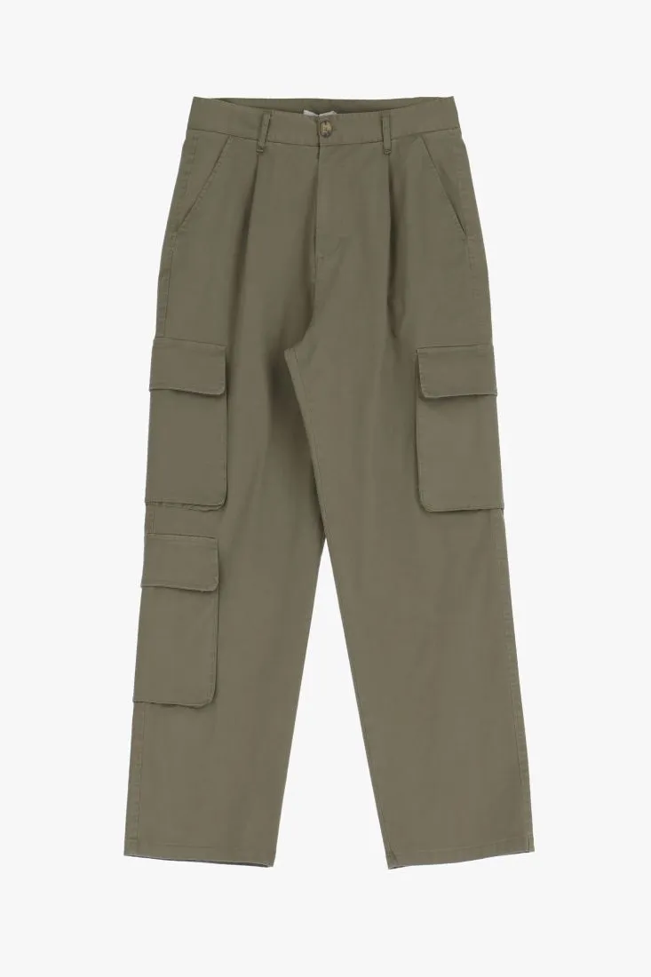 Pantaloni cargo con tasche verticali e tasche laterali