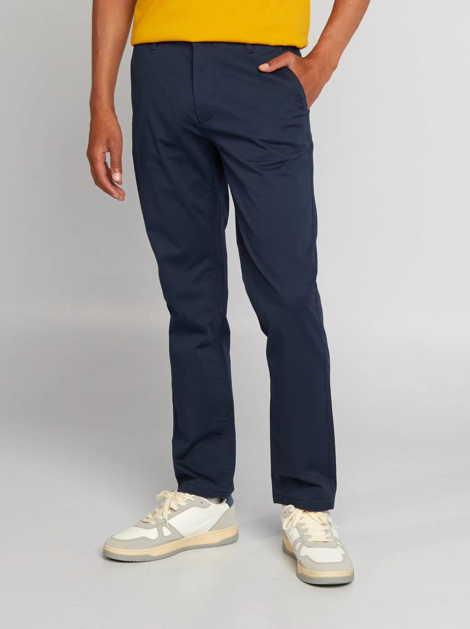 Pantaloni chino in cotone stretch L34 - blu