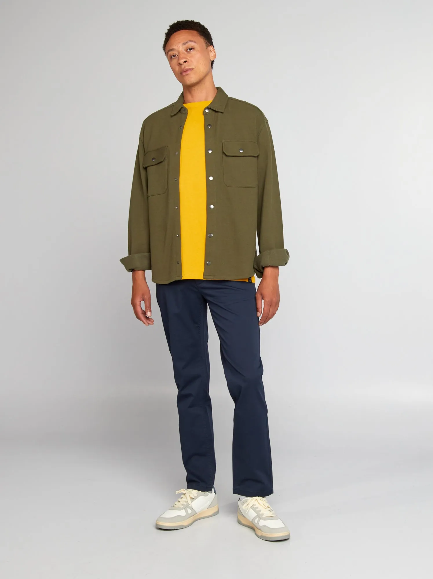 Pantaloni chino in cotone stretch L34 - blu
