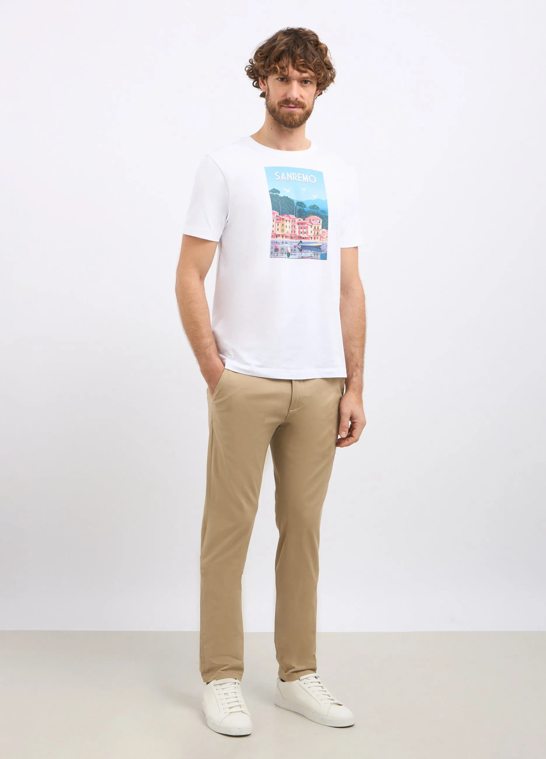 Pantaloni chino in cotone stretch uomo
