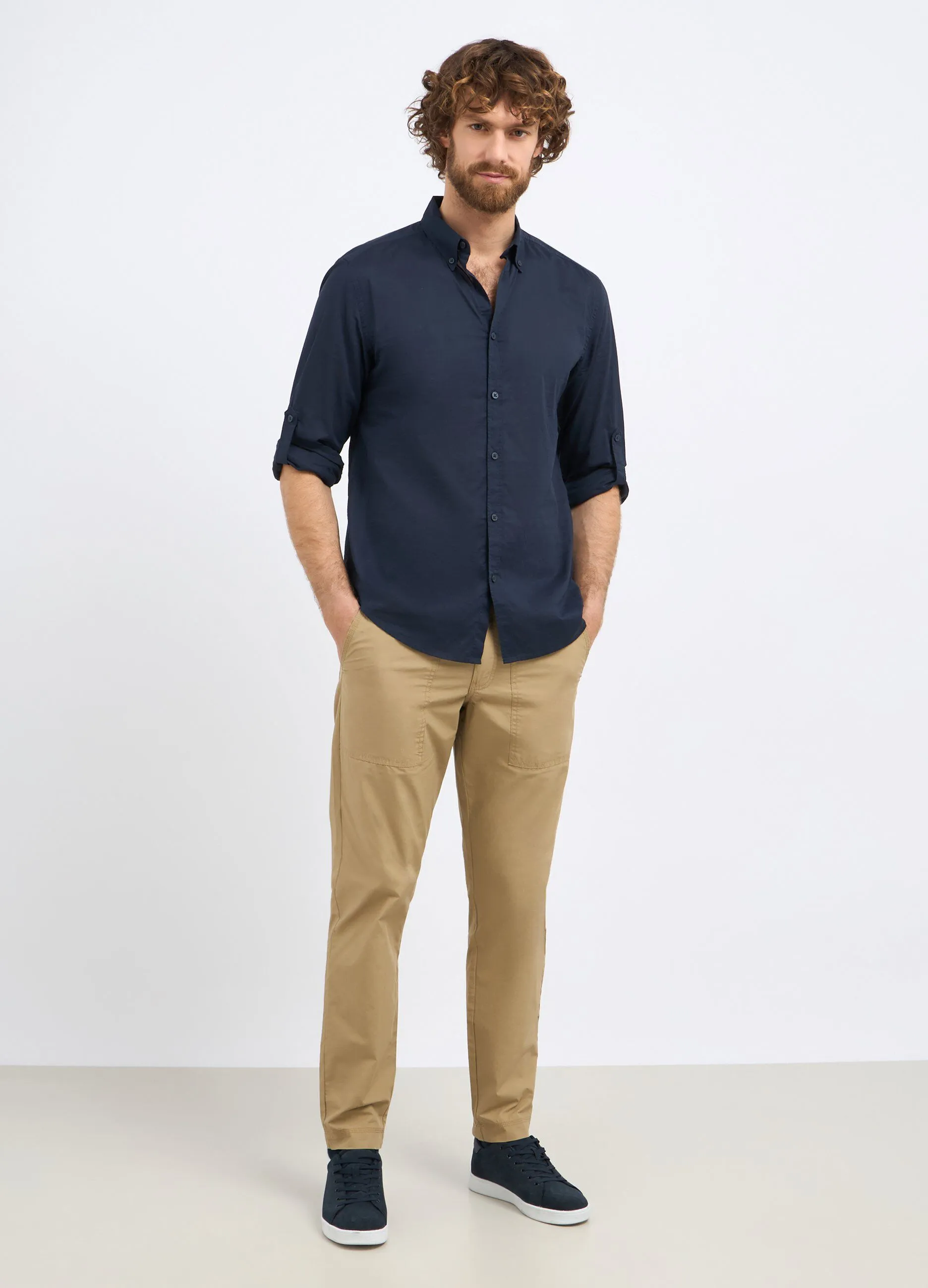 Pantaloni chino in puro cotone uomo