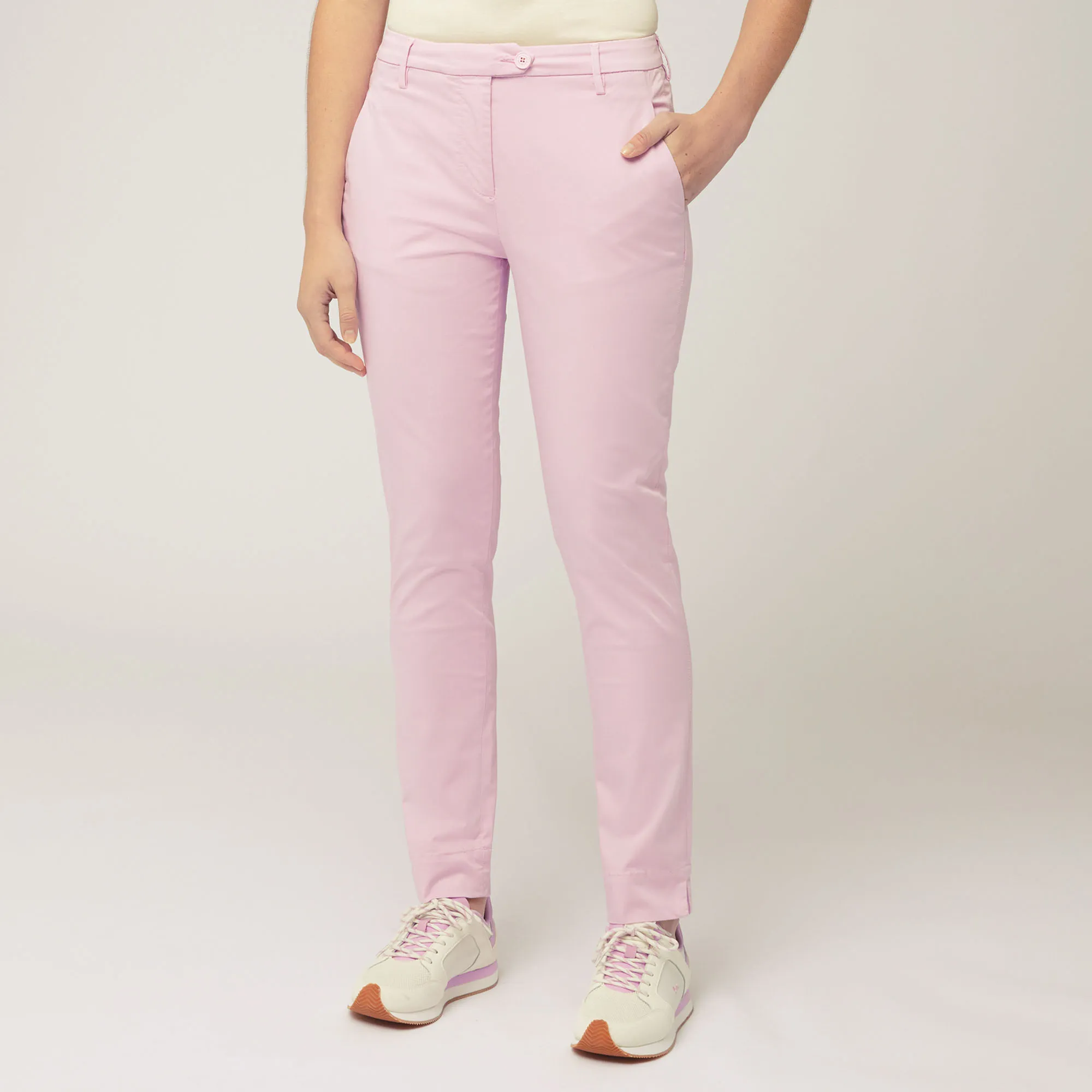 Pantaloni Chino In Raso