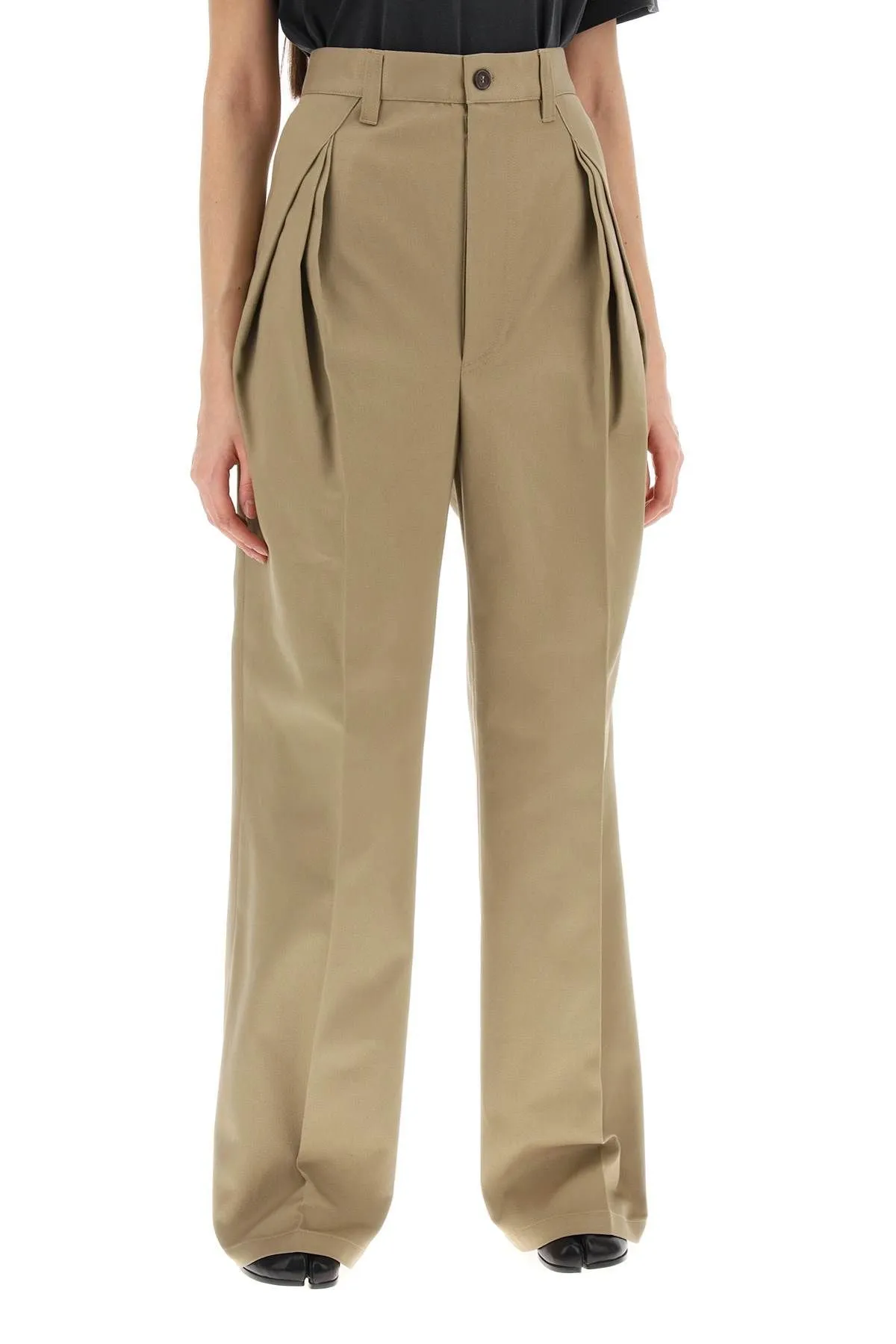 Pantaloni con tripla piega