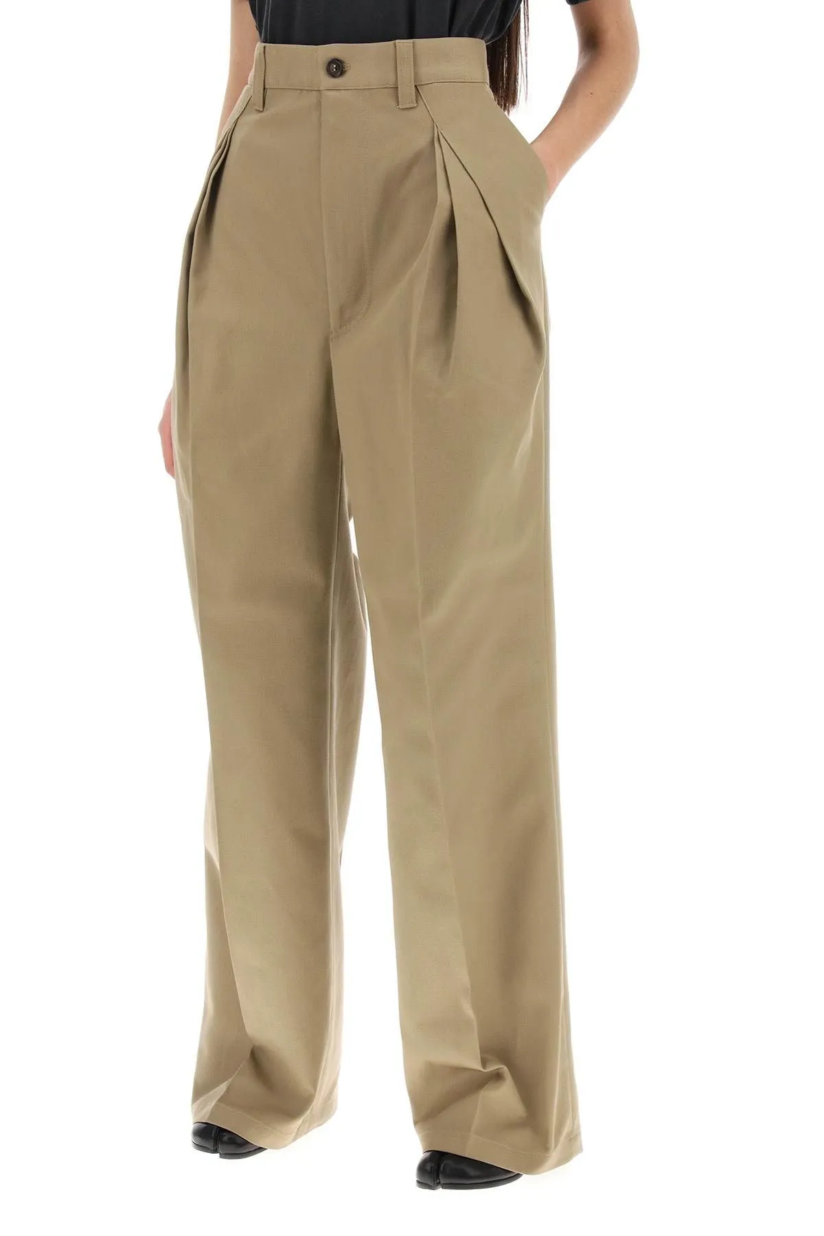 Pantaloni con tripla piega