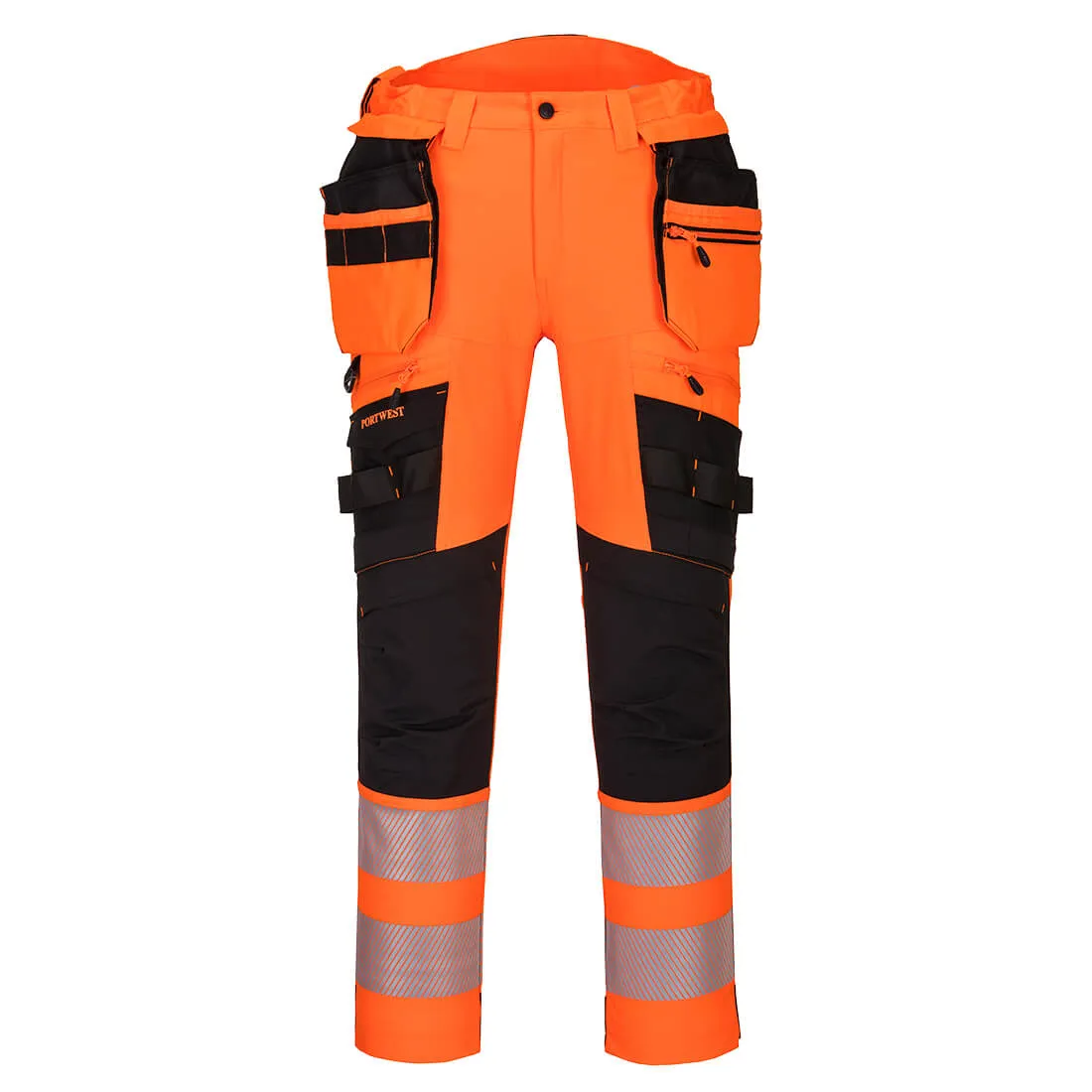Pantaloni di col. Nero/arancione Portwest DX442O, 28poll, Di lunga durata