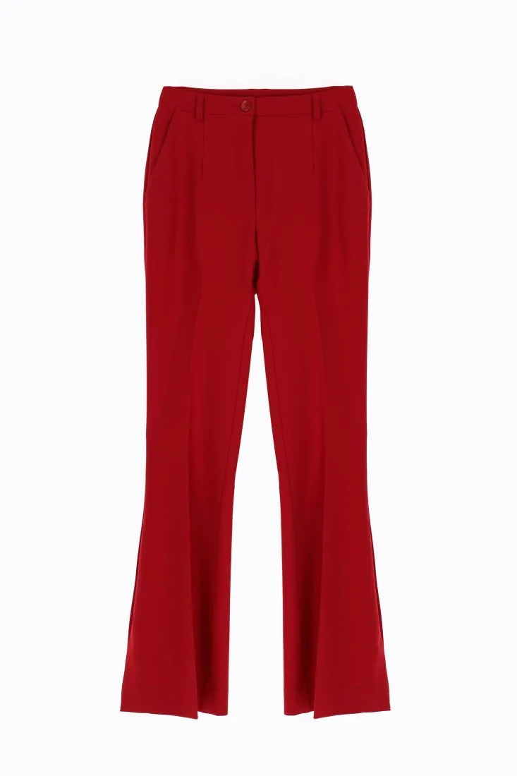 Pantaloni flare monocolour con piega stirata
