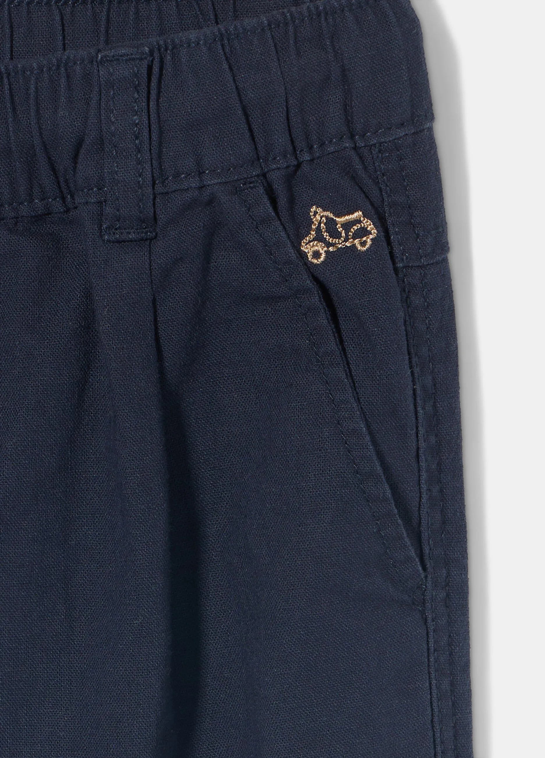 Pantaloni modello chino in misto lino bambino