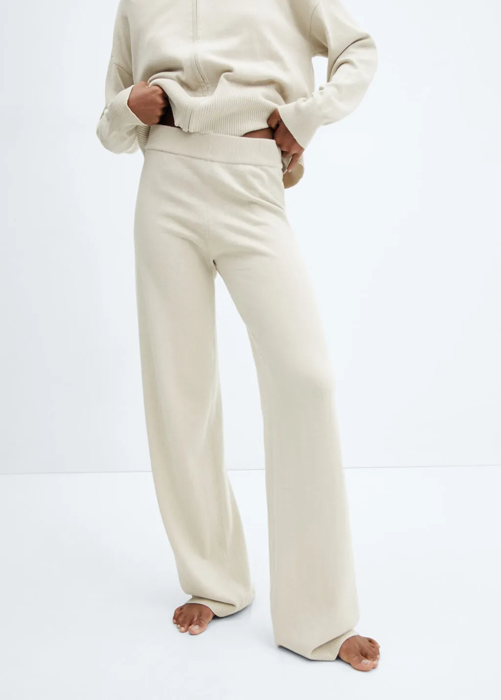 Pantaloni pigiama wideleg cotone e lino