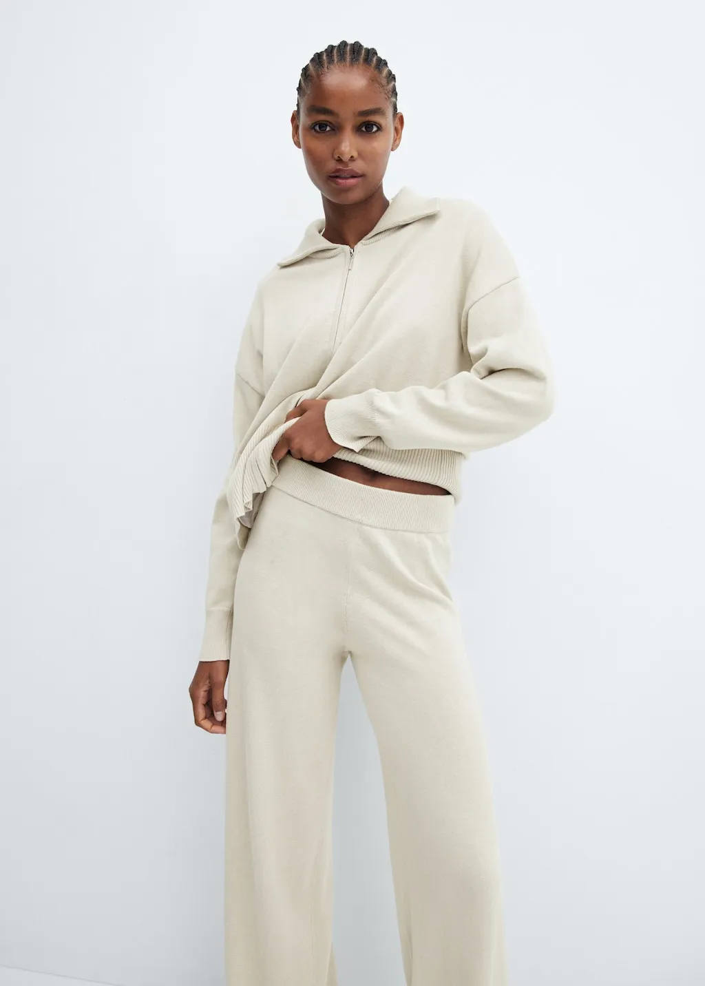 Pantaloni pigiama wideleg cotone e lino
