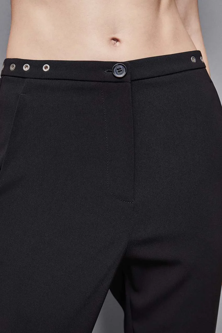 Pantaloni Sigaretta Crepe Essential Nero Patrizia Pepe