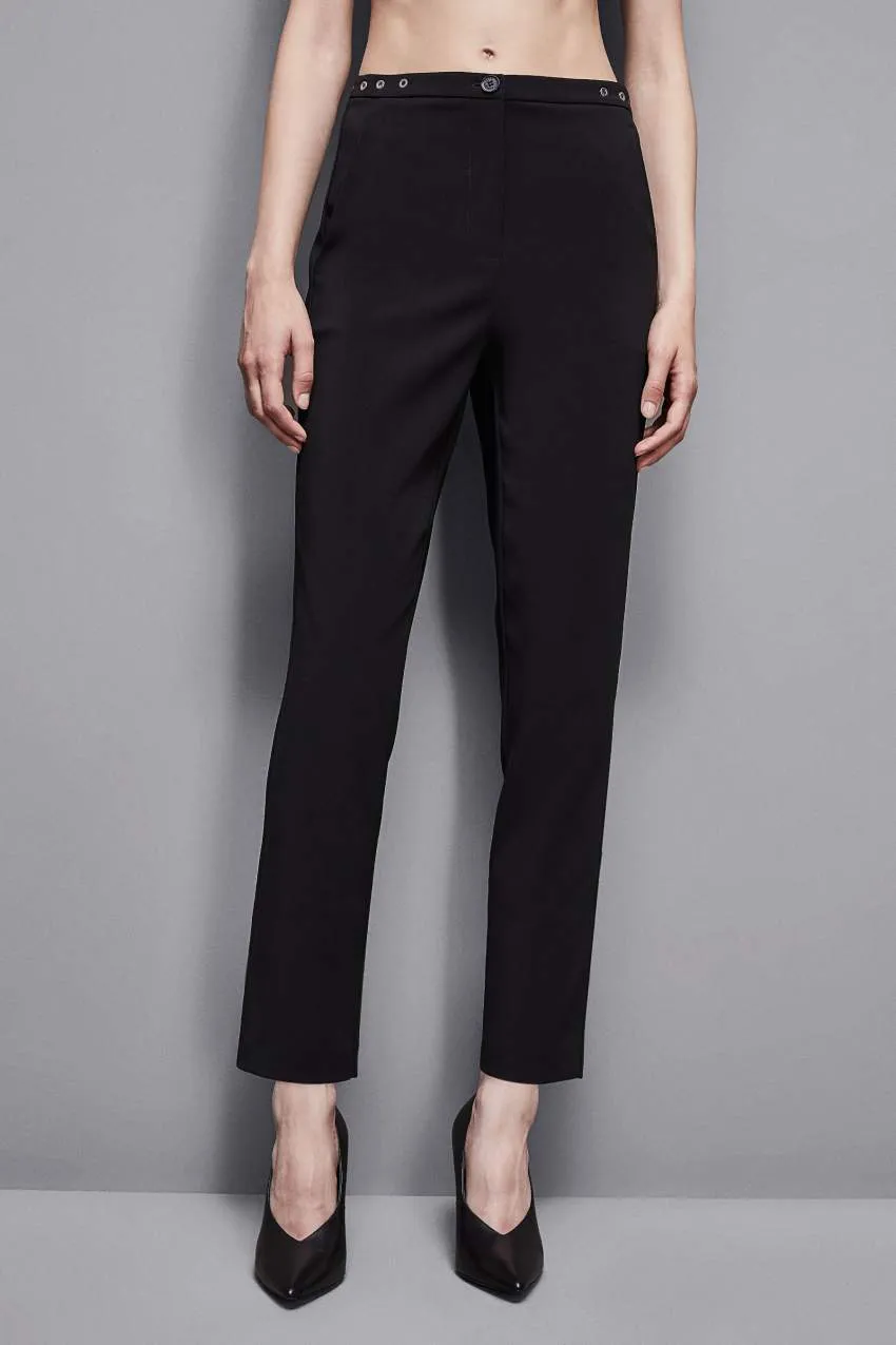 Pantaloni Sigaretta Crepe Essential Nero Patrizia Pepe