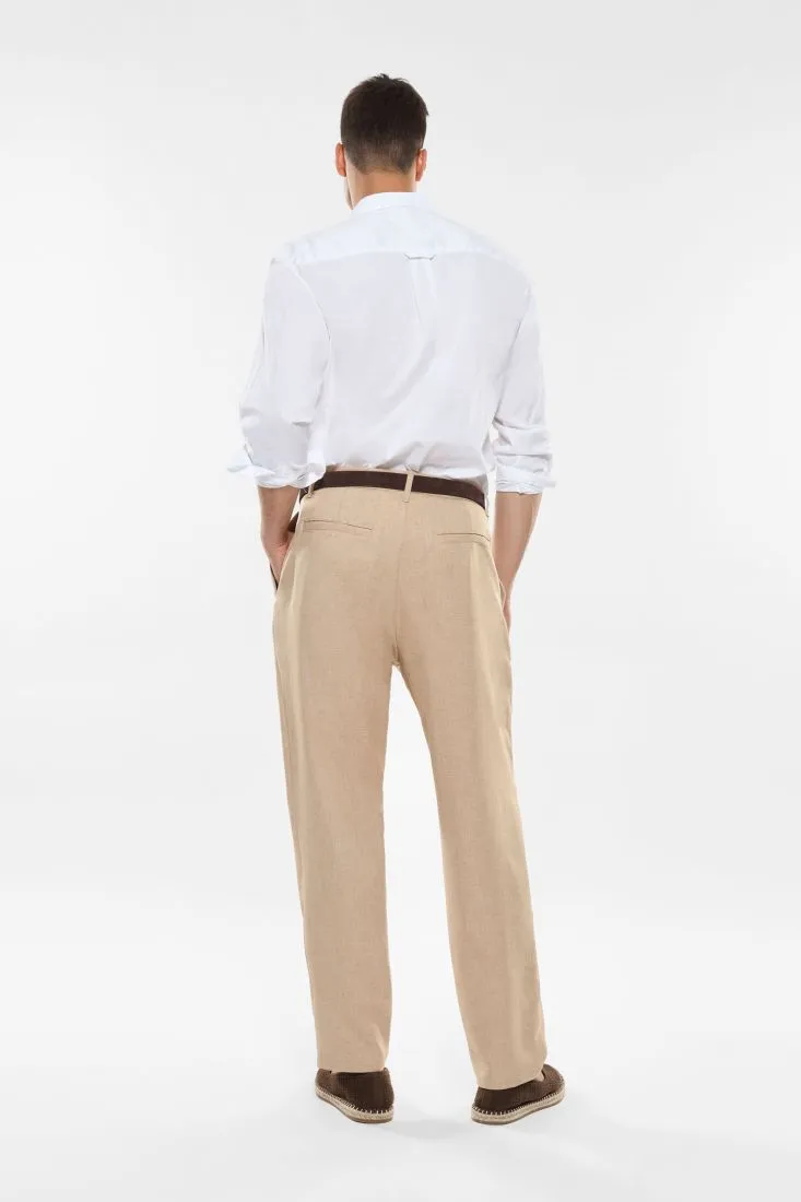 Pantaloni slim-fit effetto denim con pinces