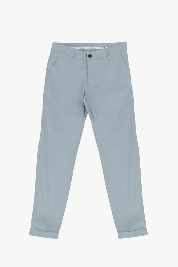 Pantaloni straight monocolour con orli risvoltati