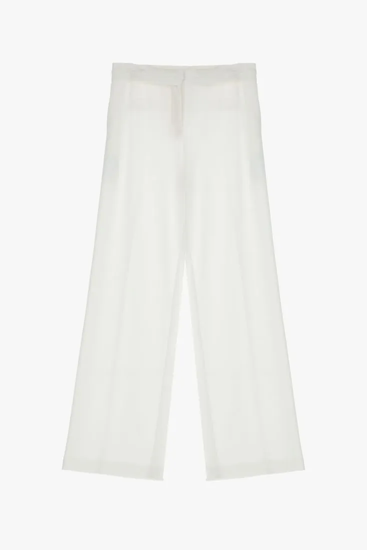 Pantaloni straight monocolour con piega stirata