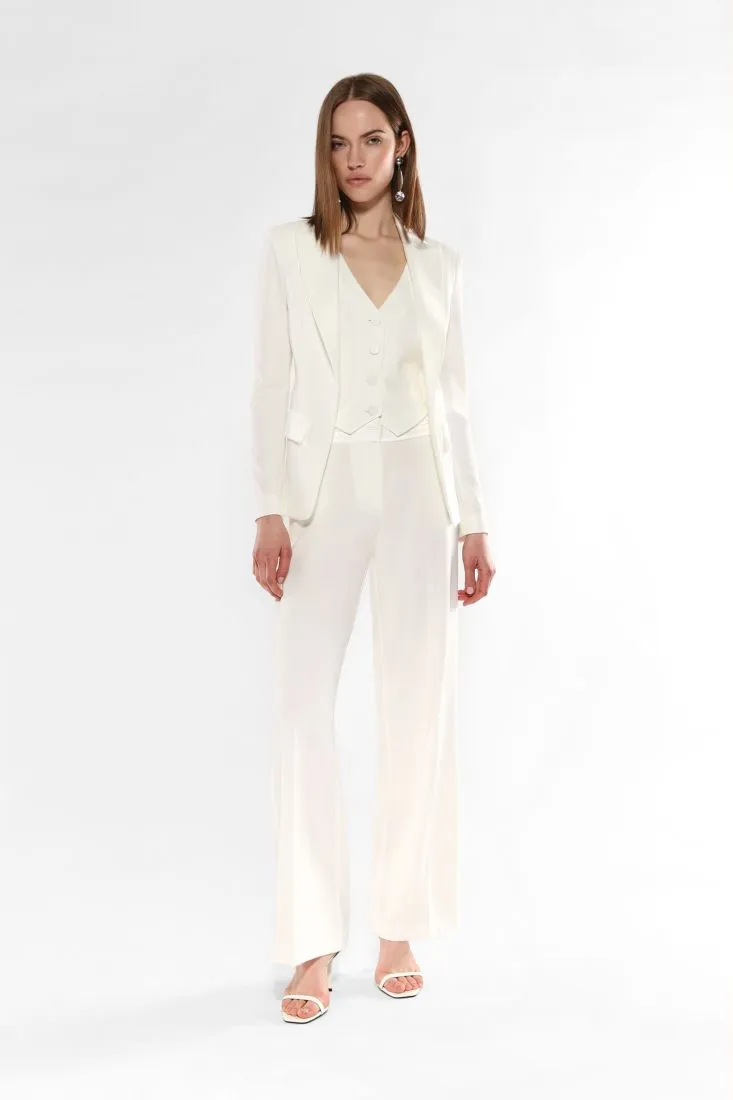Pantaloni straight monocolour con piega stirata