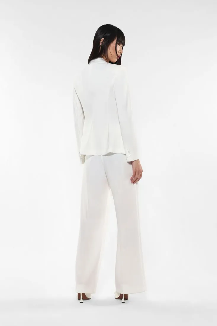 Pantaloni straight monocolour con piega stirata