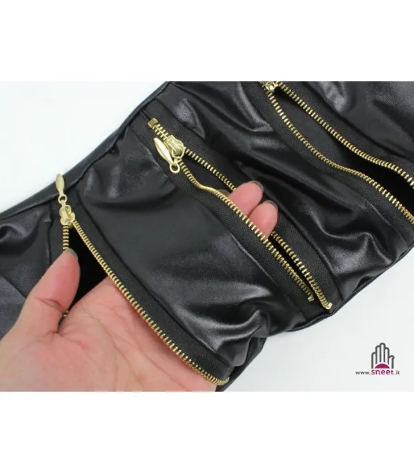 Pantaloni Zip Ecopelle