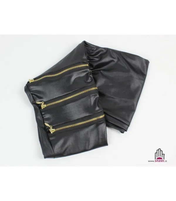 Pantaloni Zip Ecopelle