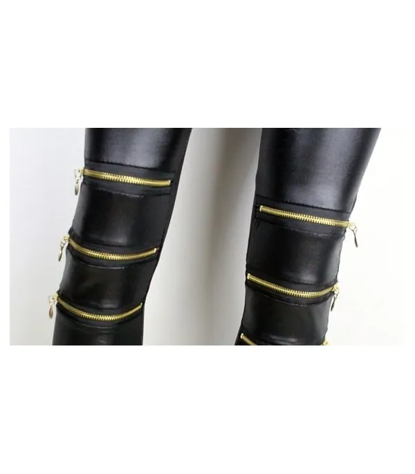Pantaloni Zip Ecopelle