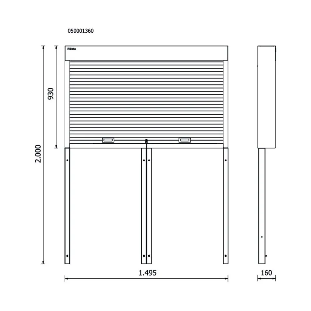 Parete portautensili con tapparella per arredo officina RSC50 - Beta RSC50 PS