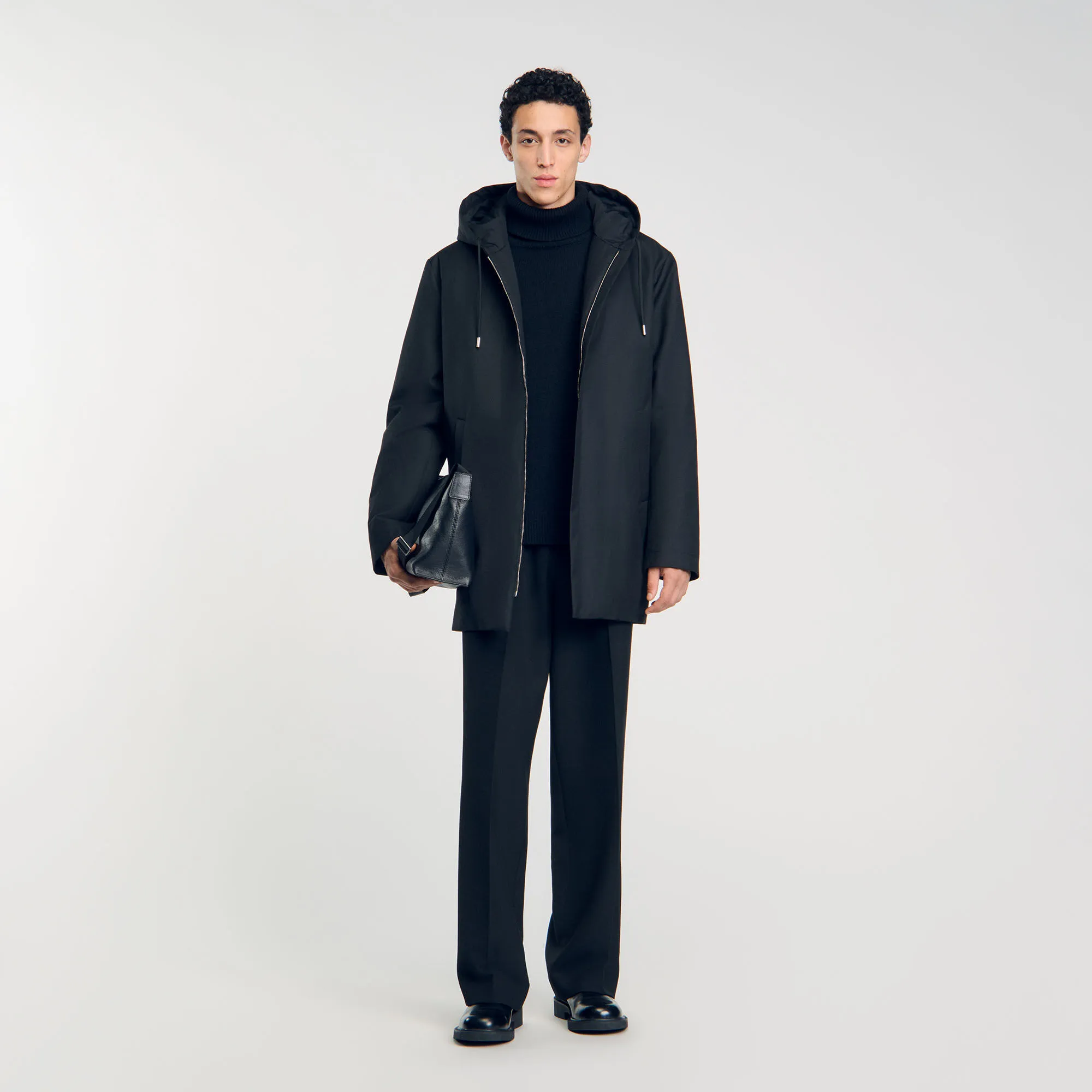Parka con zip e cappuccio