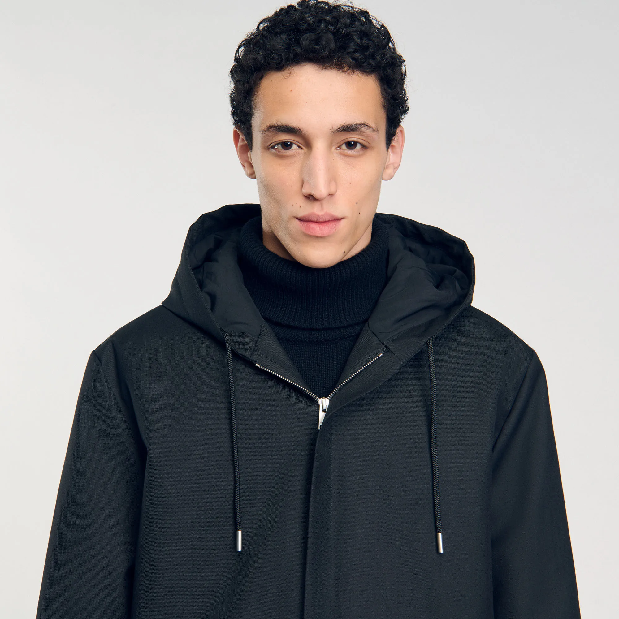 Parka con zip e cappuccio