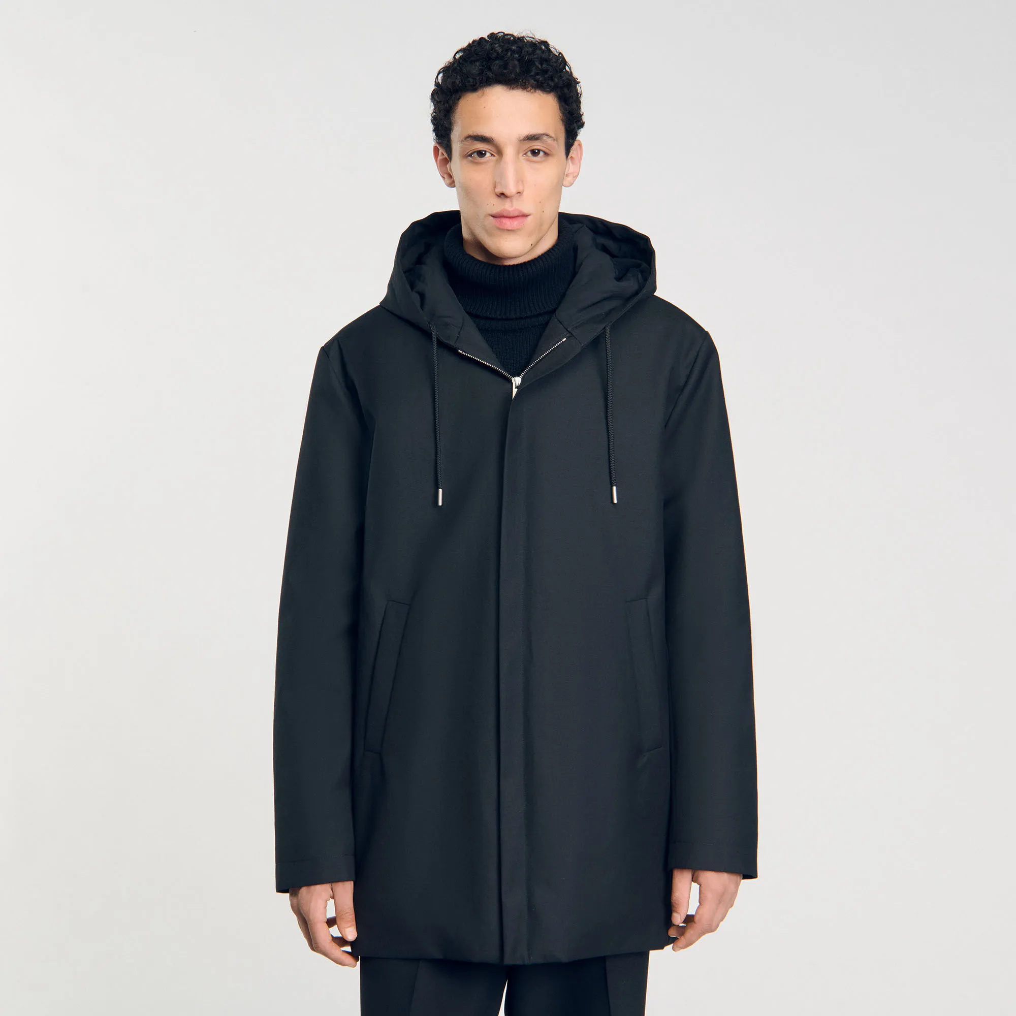 Parka con zip e cappuccio