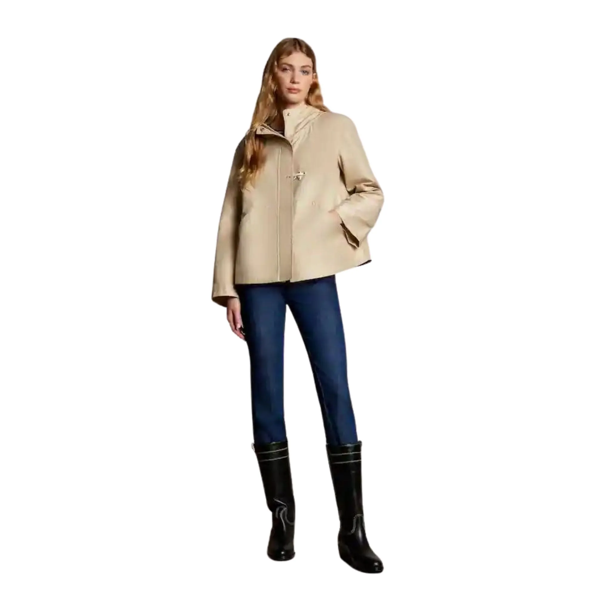 Parka Donna corto idrorepellente Beige