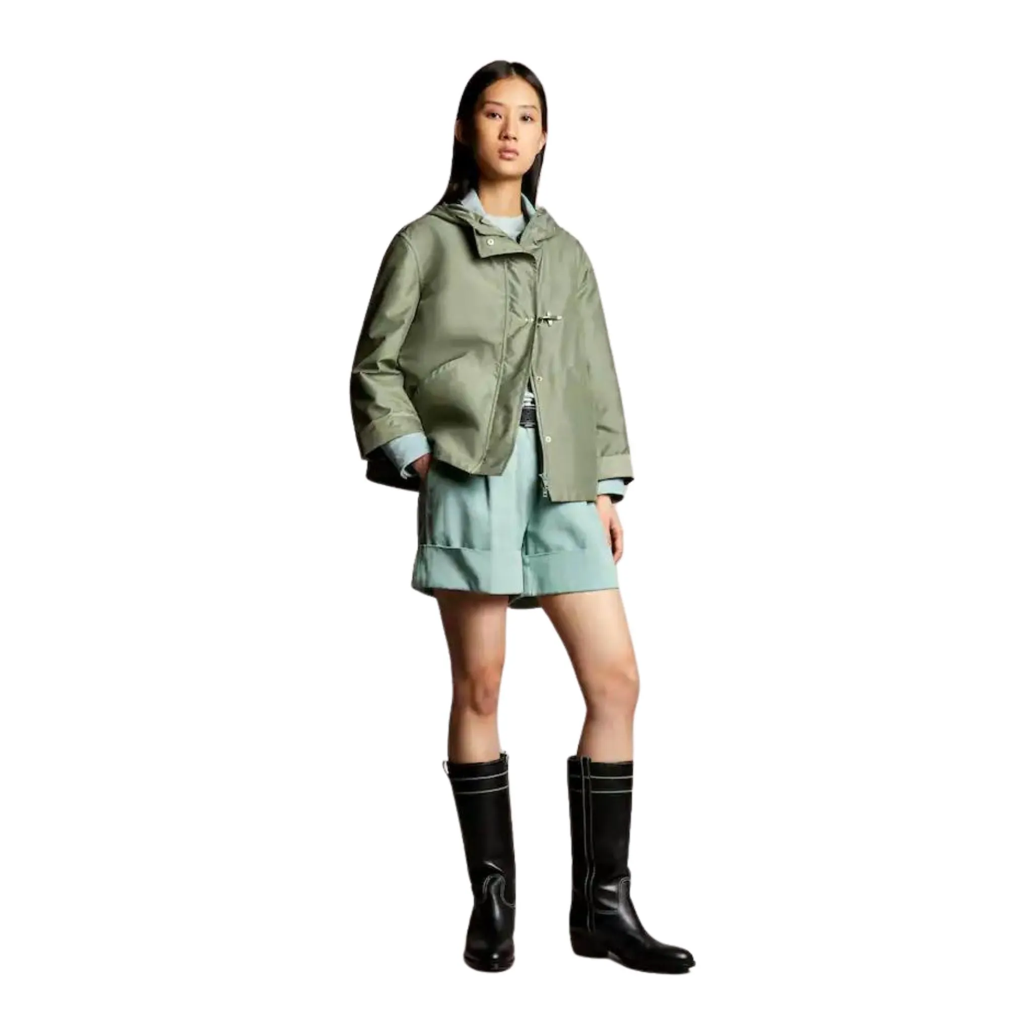 Parka Donna corto idrorepellente Verde