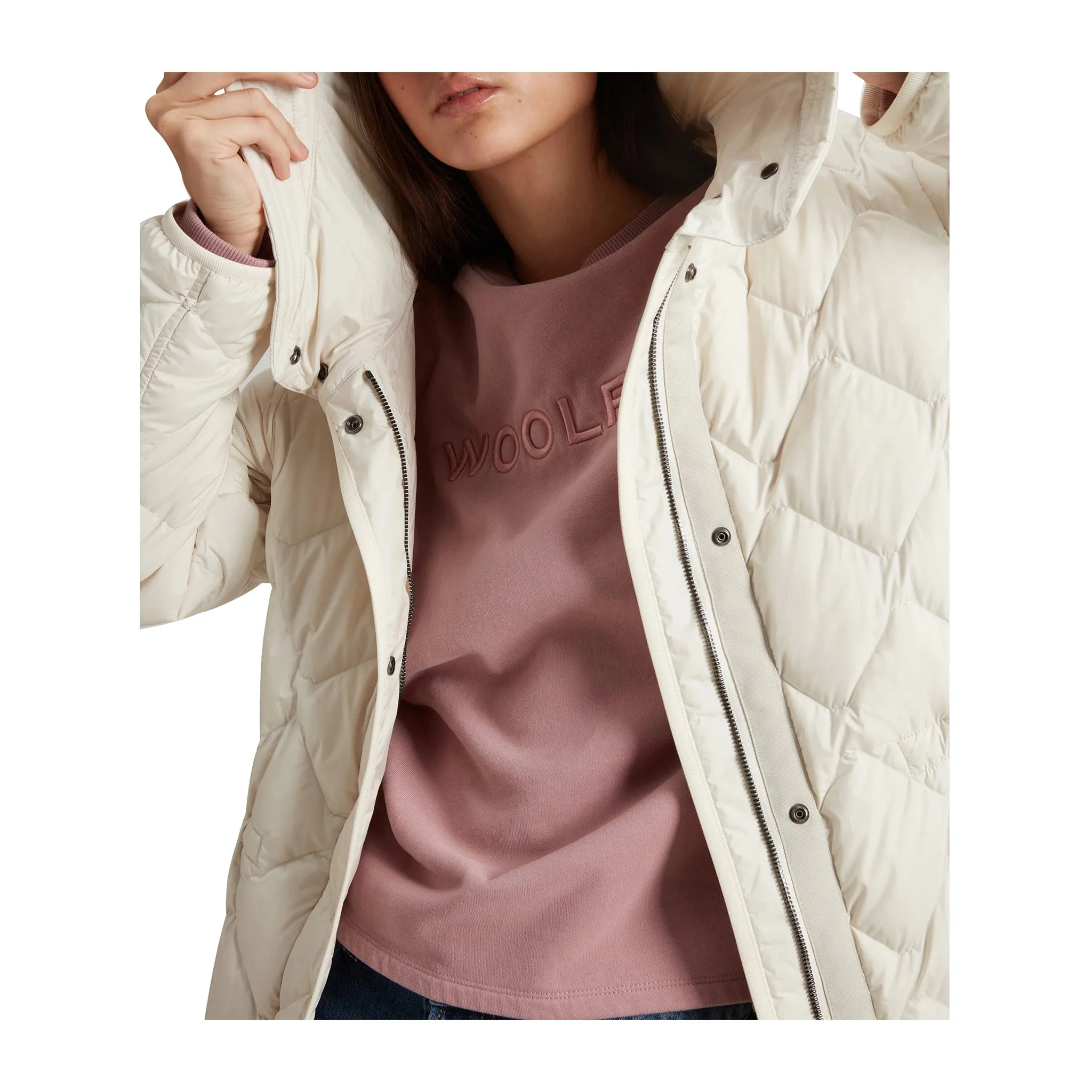 Parka Donna Heritage in microfibra Bianco