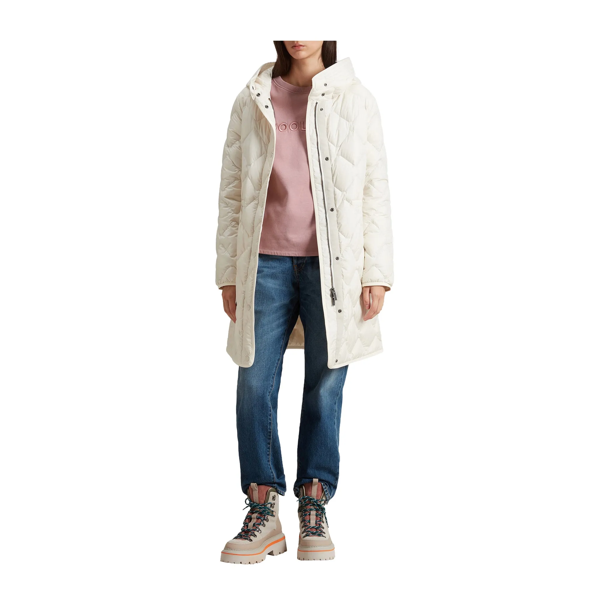 Parka Donna Heritage in microfibra Bianco