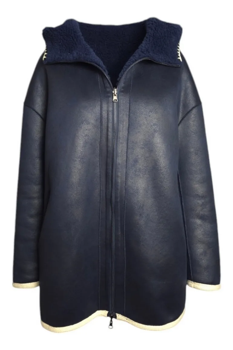 parka donna in orsetto blu