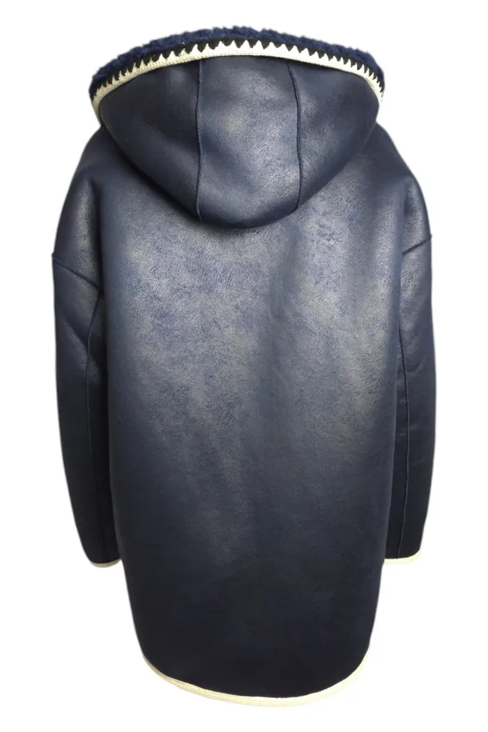parka donna in orsetto blu