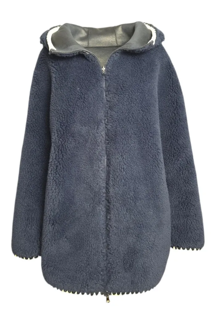 parka donna in orsetto blu