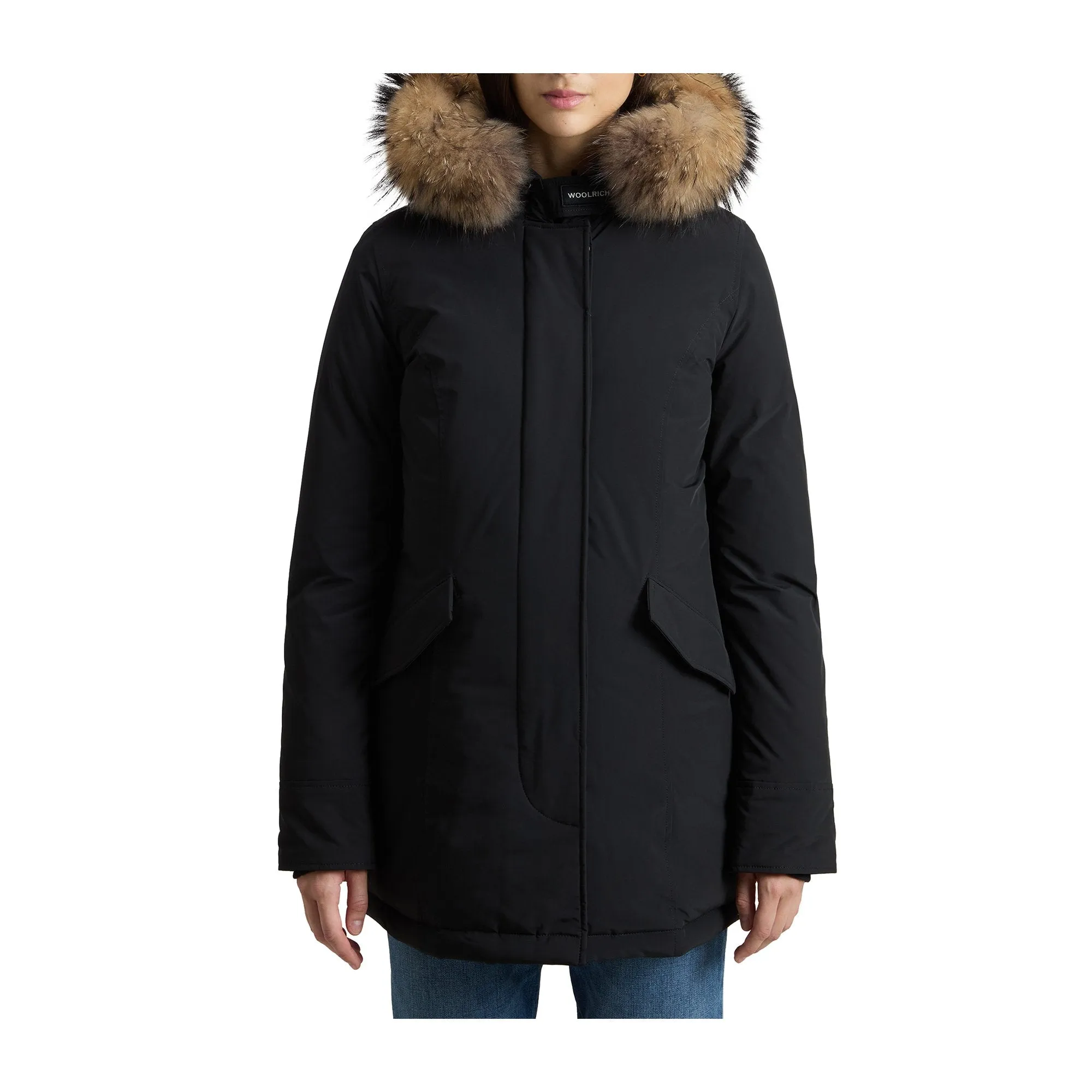 Parka Donna Luxury Artic con pelliccia Nero