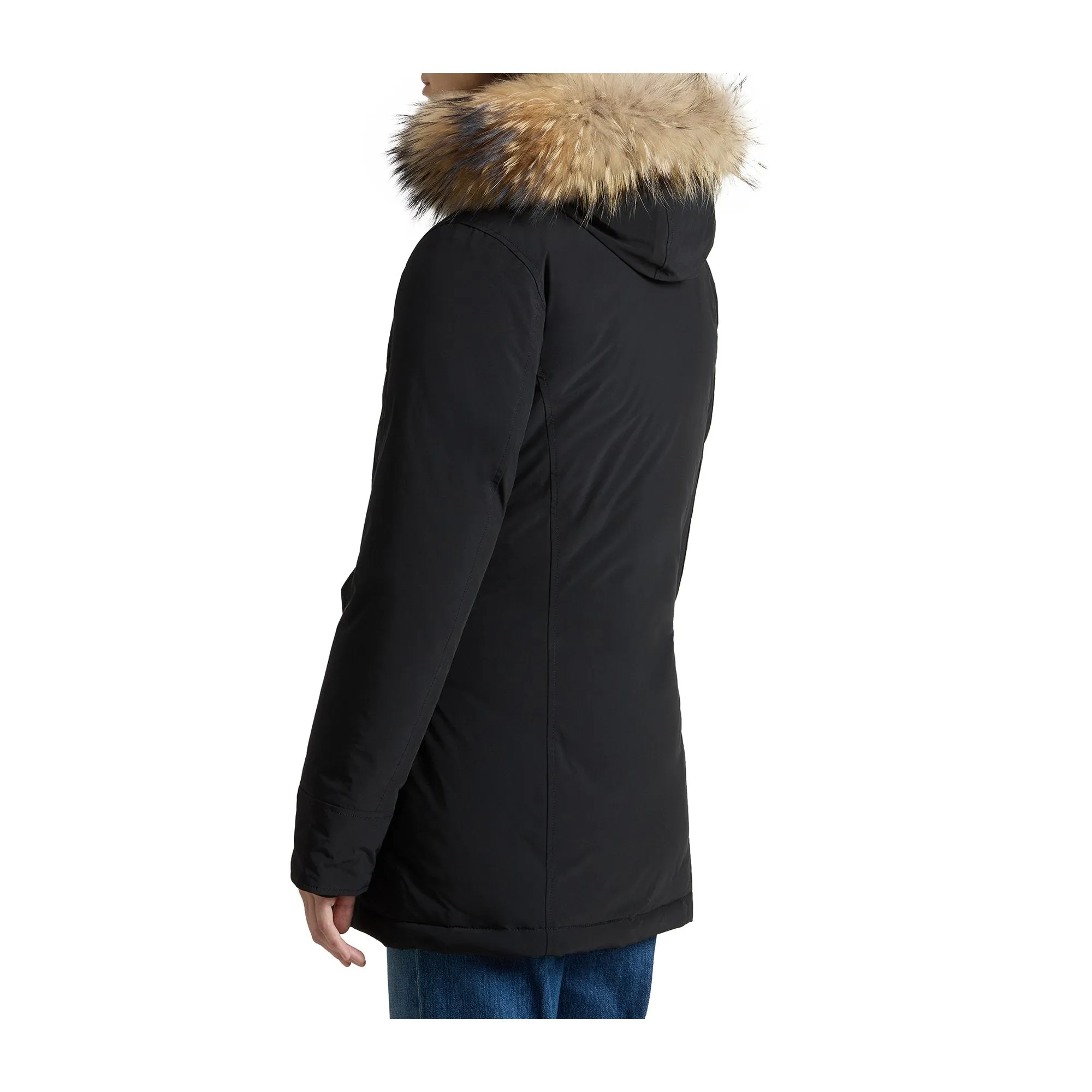 Parka Donna Luxury Artic con pelliccia Nero