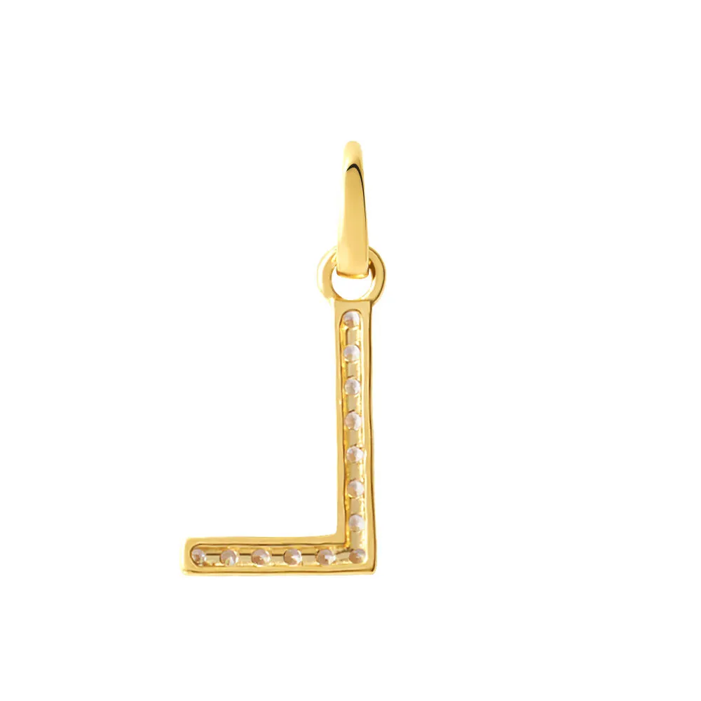 Pendente Lettera L Poème Oro Giallo 375/1000 Cubic Zirconia Bianco 1412453