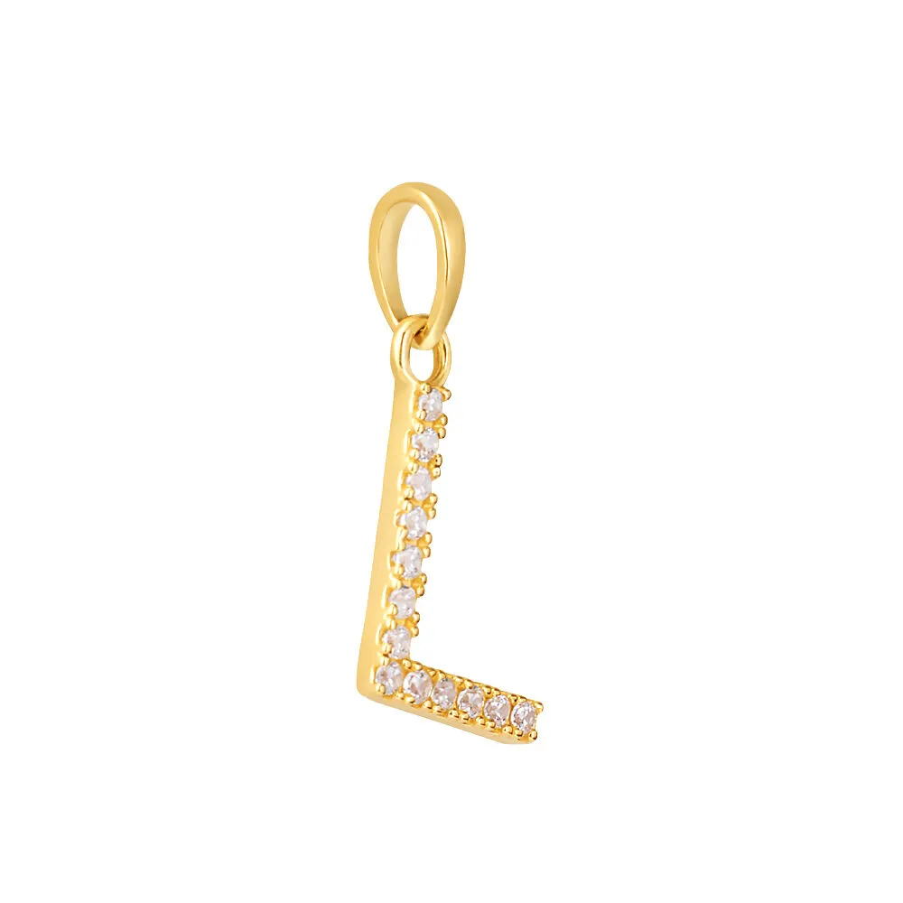 Pendente Lettera L Poème Oro Giallo 375/1000 Cubic Zirconia Bianco 1412453