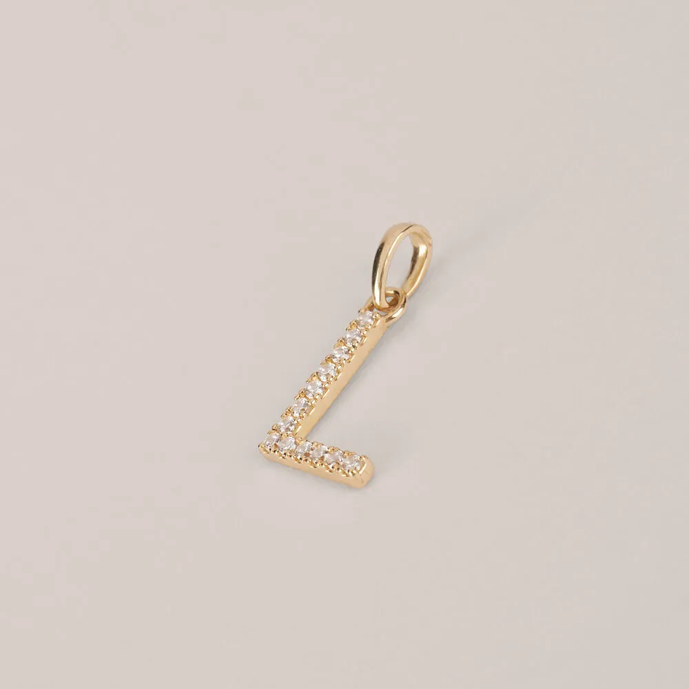 Pendente Lettera L Poème Oro Giallo 375/1000 Cubic Zirconia Bianco 1412453