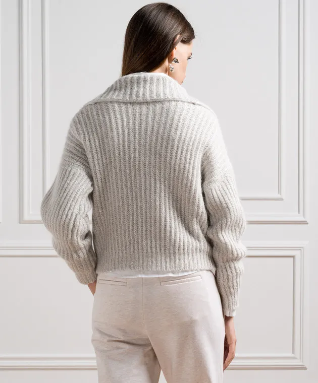 Peserico Maglione grigio con paillettes S99058F039087F
