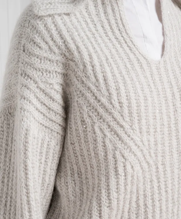 Peserico Maglione grigio con paillettes S99058F039087F