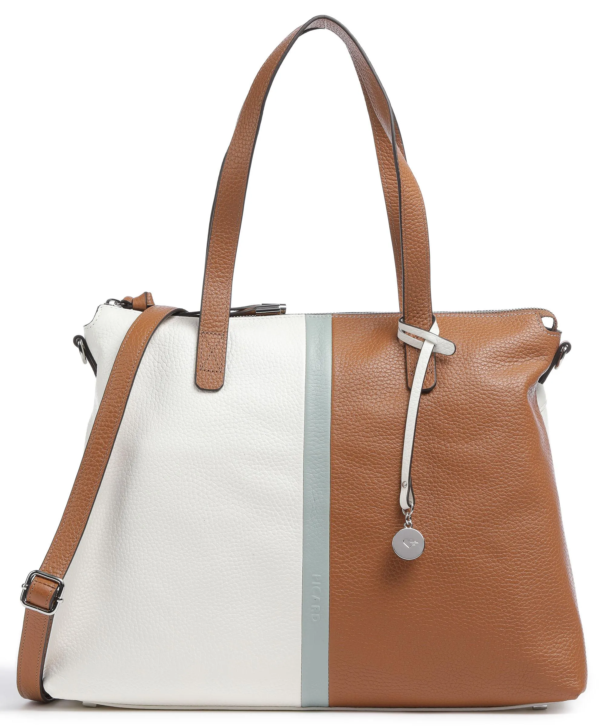  Picard Stripes Borsa shopper pelle di vacchetta grana bianco/marrone  
