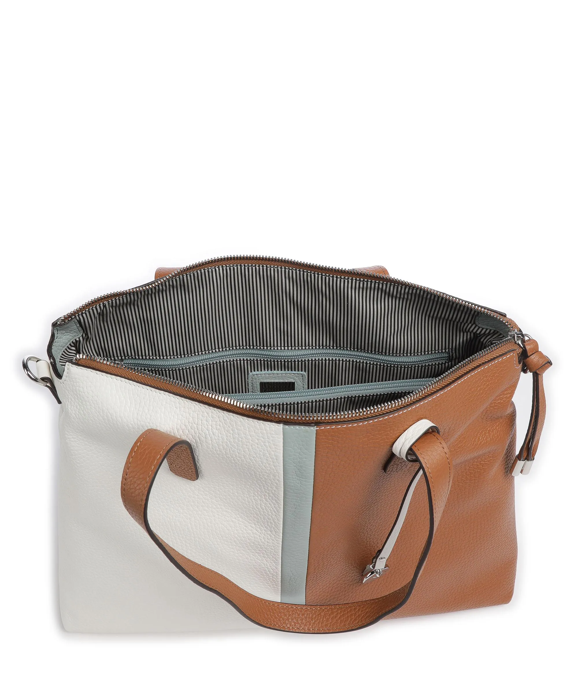 Picard Stripes Borsa shopper pelle di vacchetta grana bianco/marrone  
