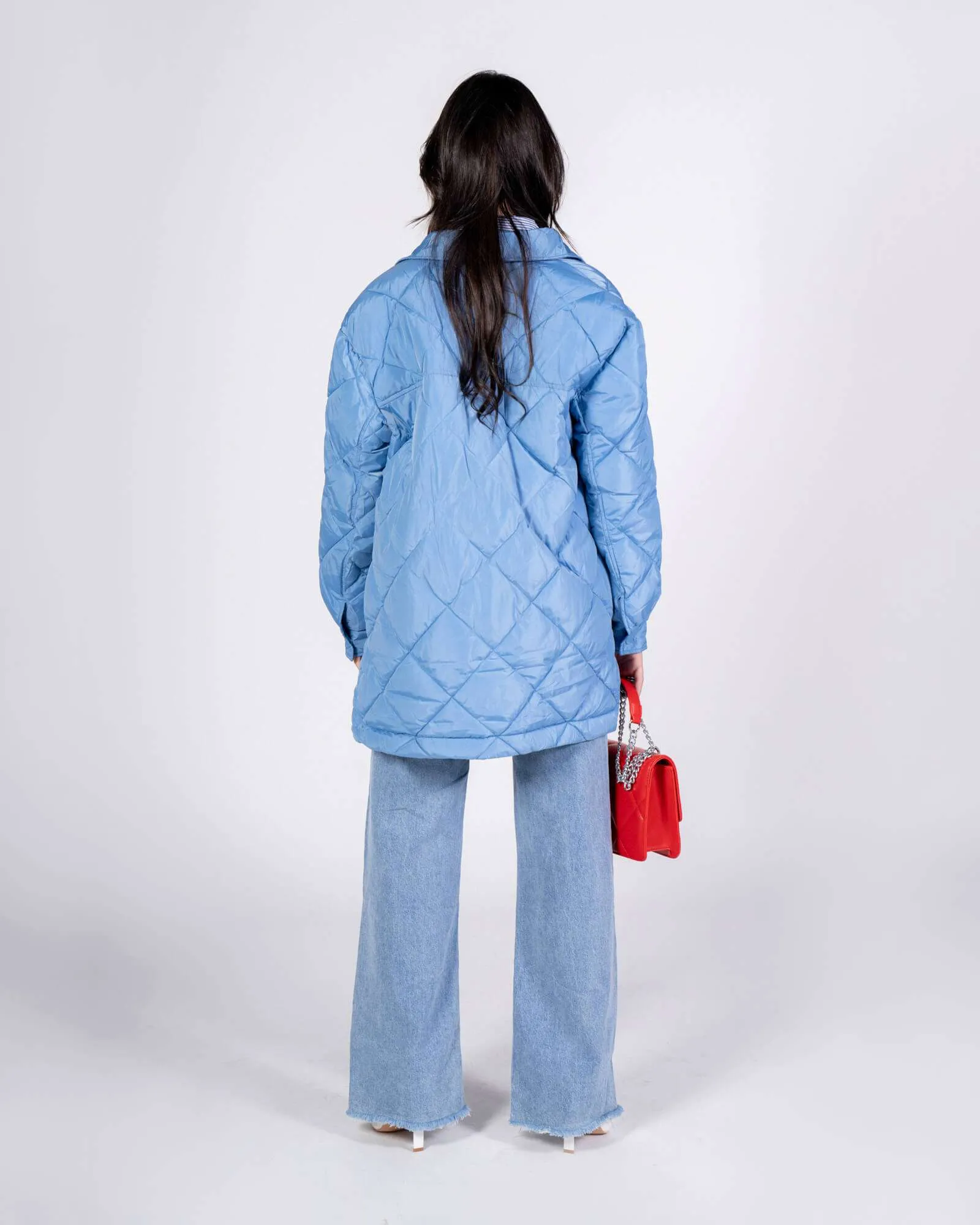 Piumino chemisier - Azzurro