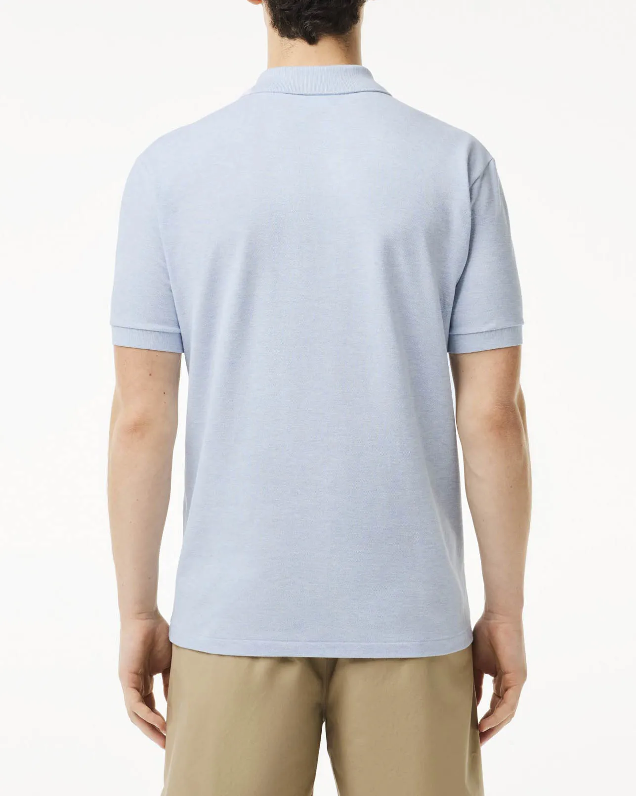 Polo azzurro melange classic fit L.12.64 in petit piqué