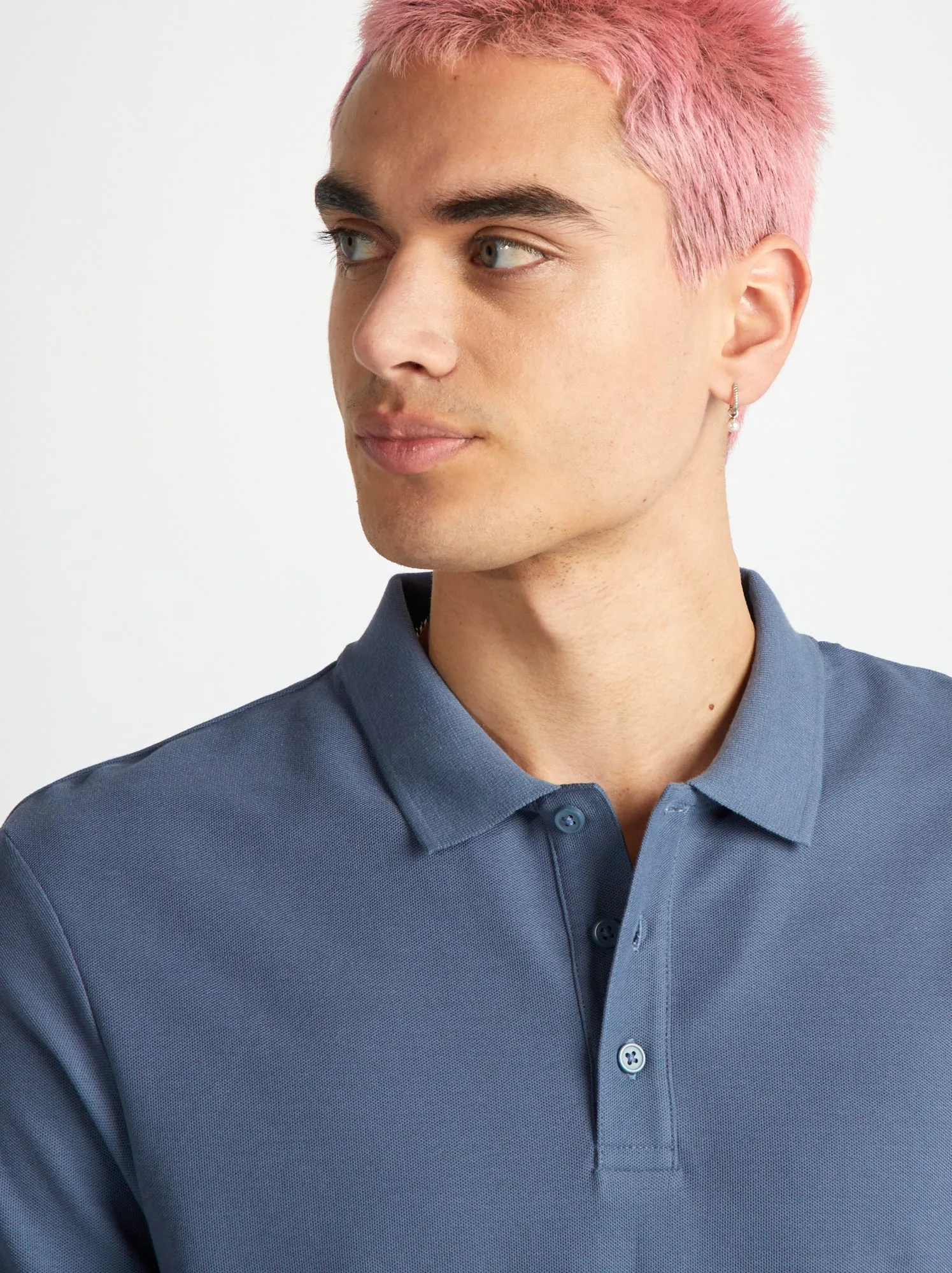 Polo in piqué di cotone - BLU