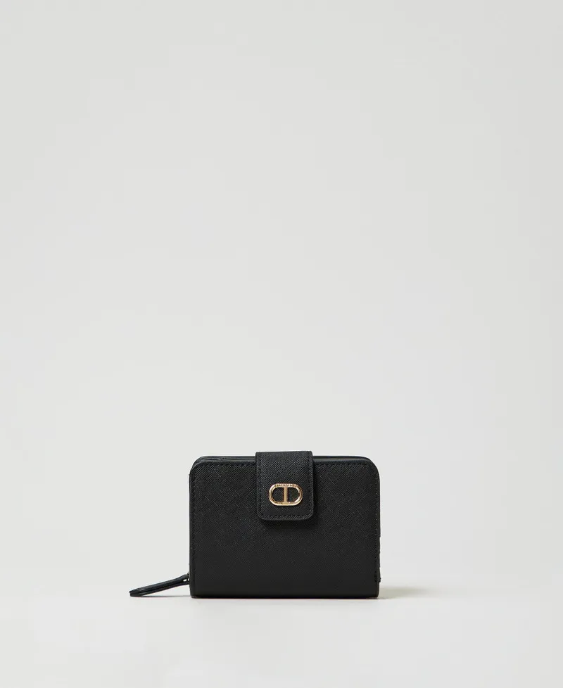 Portafoglio con zip e bottone Oval T